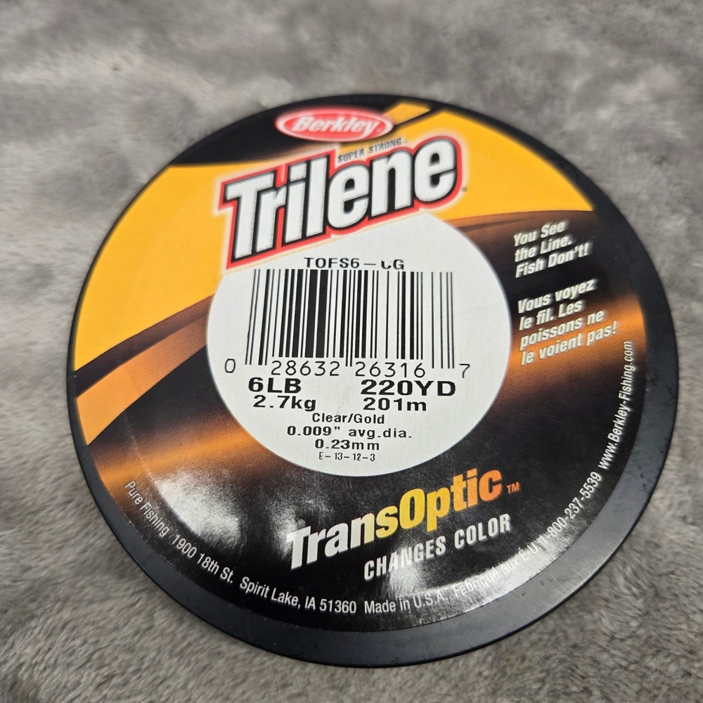 Berkley Trilene TransOptic 6lb 220yd Fishing Line Clear Gold Monofilament